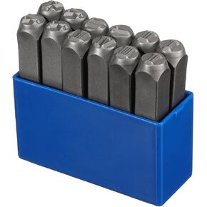 uxcell 12pcs 1/4" (6mm) Number Stamp Set, Roman Numeral 0-12 Punch Press Tool for Metal Plastic Wood Leather