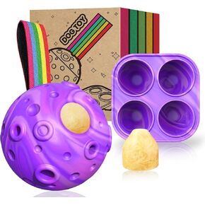 Frozen Dog Toys to Keep Dogs Busy, Reduces Anxiety, Easy to Clean Topple Dog Toys Puzzle Toy Enrichment Toy with Frozen Dog Treat Molds & Rope Knot
