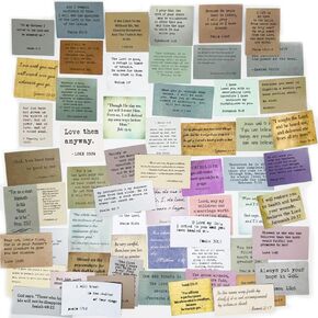 60pcs Non-repetitive Positive Sayings, Bible Verse Stickers, Inspirational Christian Vintage Journaling Stickers Typewriter Font Quotes for Scrapbooking,Junk Journal, Planner, Collage, Laptop