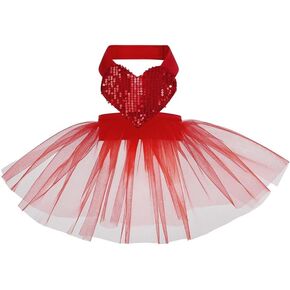 Dog Sweat Heart Red Outfit Clothes Female Girl Small Puppy Birthday Sweat Dress Size XS S M L XL