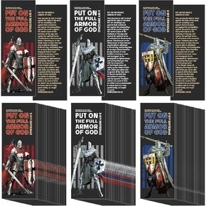 75 PCS Armor Full of God Longmarks 2 "X 6" Bible Bible Bible Longmarks Bulk Templar Knight Scripture Catholic Forks for Bible Study School School School Supplies