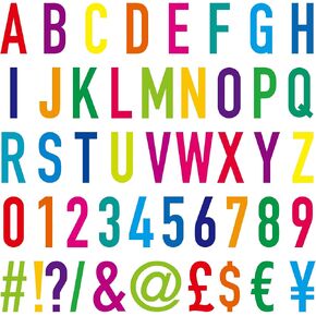 504 PCS Colorful Letter Stickers, 18 Sheets Large Alphabet, Number & Symbols Labels 2.5" Self-Adhesive Waterproof Stickers for Indoor, Outdoor, Office, Classroom, Storage, Organizing, Boxes