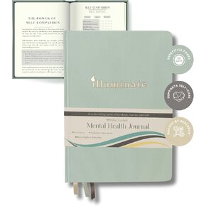 Mental Health & Wellness Journal for Men & Women | Self-Care, Reflection & Healing Planner | Daily Prompts for Anxiety & Depression Relief | Mindfulness & Mood | Durable Linen Hardcover, Gold Stamped