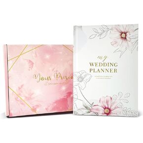Wedding Planner for Bride 2025, Ideal Engagement Gifts for Couples - Wedding Planning Book and Organizer Set, Includes The Little Book of Wedding Checklists, Stickers, and Gift Box