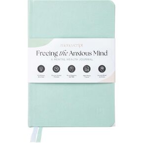 Monoscript Anxiety Journal for Women with Prompts for Mental Health, Self-Care, & Daily Wellness - Vegan Leather - CBT Guided Prompts- Gratitude & Habit Tracker