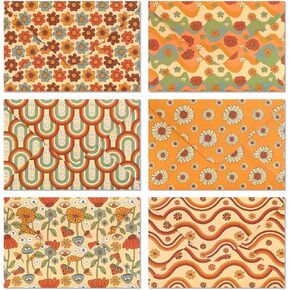 60Pcs Preppy Envelopes Vintage Floral Rainbow Invitation Envelopes with Stickers Retro Boho Flower V-Flap Greeting Card Holder Gift Card Sleeves for Wedding Birthday, 4.3 x 6.3 Inch