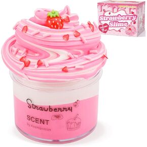 Strawberry Butter Slime, 7 oz. Scented Slime Kit Toys Cute Preppy Stuff for Girls Boys Kids, Cool Teen Girls Birthday Gifts Party Favors Stocking Stuffers