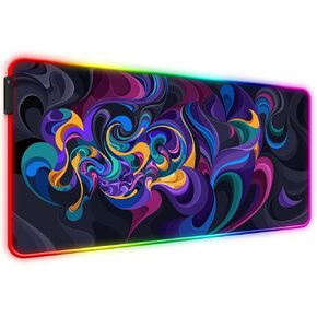 Dragon Mouse Pad, Gaming Office Home Mousepad, Computer Keyboard Laptop Desk Mat for Man, Large Extended Non-Slip Rubber Base, with Stitched Edges, 31.5x15.7x0.12 in, Dark Blue