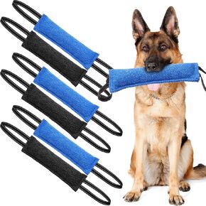 6 Pcs Dog Tug Toys for Large Dogs Tough Jute Bite Pillow Pull Toy with 2 Strong Handles Dog Bite Training Equipment for Tug of War (12"x3.5"x1.9") for Medium to Large Dogs Interactive Play