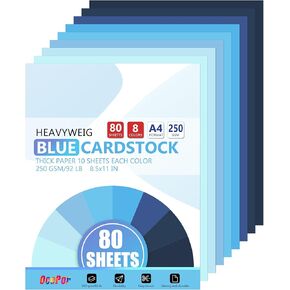 80 Sheets Green Cardstock Paper, Colored Printer Paper 8.5 x 11, Thick Construction Paper for Cards Making, Scrapbook，Office Printing, Invitations, Certificates，DIY Crafting 92 lb/250gsm