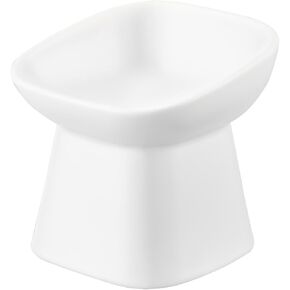 Yamazaki Home Tower Elevated Ceramic Pet Food Bowl - Angled, Non-Slip, Microwave & Dishwasher Safe - 6.7Oz