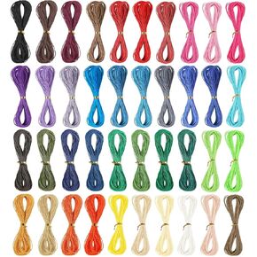 40 Colors Wax String for Bracelet Making, Waxed Thread Bracelet Cord, Waxed Polyester Cord Bracelet Rope for Jewelry Making, DIY Bracelets, Necklace Making and Macrame