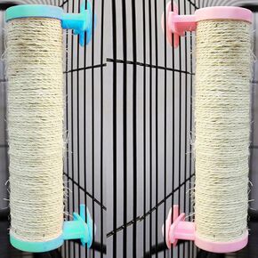 2pcs Cat Scratching Posts Cage - Cat Scratching Pole Designed for Cage Cat Scratcher Sisal Cat Cage Scratching Post Cat Furniture (Pink+Blue)