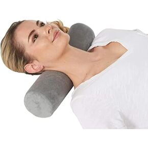 AllSett Health Cervical Neck Roll Memory Foam Pillow, Bolster Pillow, Round Neck Pillows Support for Sleeping | Bolster Pillow for Bed, Legs, Back and Yoga