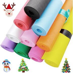 TANEMUDO 10 Pcs Craft Foam Sheet Roll in 10 Colors, 39"x13" Colorful EVA Foam Sheet for DIY Craft Roll in Classroom, Bulletin Board, Christmas Decoration, and Cosplay Costume (2 mm Thick)
