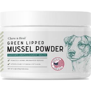 Green Lipped Mussel for Dogs - 6 oz of Green Lipped Mussel Powder for Dogs - Good for Joint and Ligament Health - Made in The USA