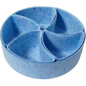 Felt Desk Derer Organizer Tray ، 8 Pack Office Desk Deviders ، صندوق تخزين Rawer Round Round Fox لتوفير مساحة ، صناديق منظم الدرج الماكياج. (الأزرق)