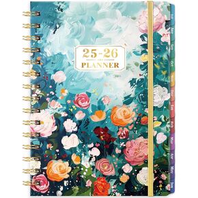 2025-2026 Planner - Jul 2025 - Jun 2026, Academic Planner 2025-2026 with Tabs, 2025-2026 Weekly Monthly Planner, 6.3" x 8.4", Floral