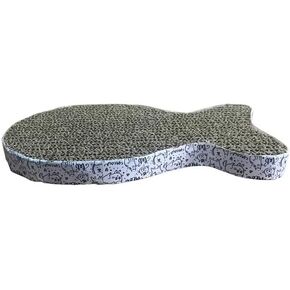 Cat Scratching Board Cat Premium Scratch Textures Cardboard Anti-Scratch Stress Relieve Indeformable Fish Cat Scratch Board Self-Adhesive Cat Scratching Board 28×15×2.5 cm
