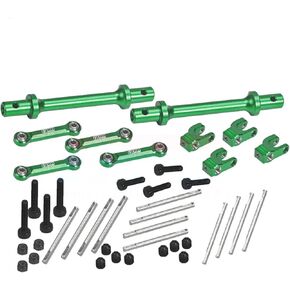 Levigo Aluminum RC Front Rear Anti-roll Bar Set Compatible with LOSI 1/18 Mini LMT 4X4 Brushed Monster Truck RTR-LOS01026, RC Upgrade Parts Anti-Sway Bar Kits, Green