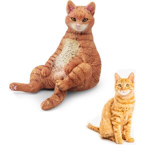 Cat Memorial Figurine, Cat Statue Pet Memorial Gifts, Emulational Siamese Cat, Orange Cat, Memorial Gifts for Cat Lovers, Cat Loss Gifts Resin Pet Memorial Ornament