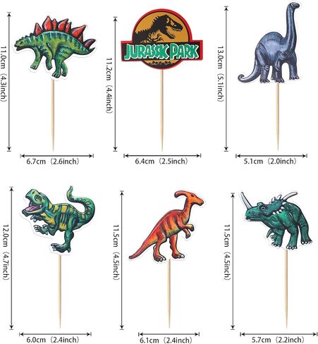 36 Pack Dinosaur Cupcake Toppers Glitter Roar Dinosaur Cupcake Picks Dino Theme Baby Shower Kids Birthday Party Cake Decorations Supplies in Kuwait