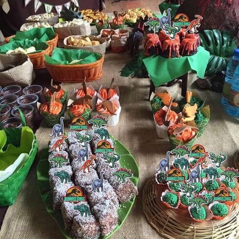 36 Pack Dinosaur Cupcake Toppers Glitter Roar Dinosaur Cupcake Picks Dino Theme Baby Shower Kids Birthday Party Cake Decorations Supplies in Kuwait