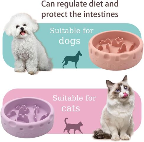 Star&Mi Silicone Slow Feeder Dog Bowls Small Breed Puzzle Bowl for Dogs & Cat with Suction Cups, Non-Slip Design (3.8Cup) in Saudi Arabia