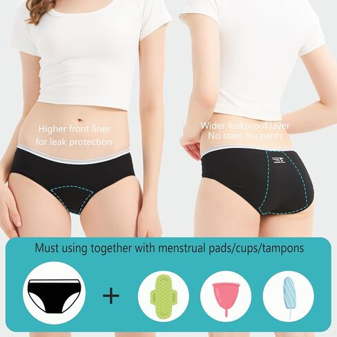 Teen Girls Period Underwear Menstrual Leakproof Panties for First Period Starter Panty Kids Cotton Protective Brief in Saudi Arabia