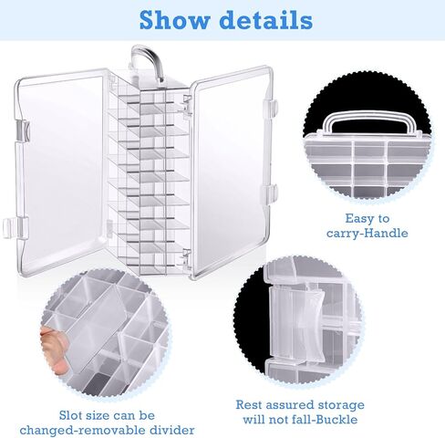 Aoriher Dice Storage Case متوافق مع DND DICE ، كل فواصل قابلة للإزالة تصل إلى 830 DISE ، حامل النرد الشفاف مع منظم عرض DICE DICE لألعاب طاولة لعب الأدوار (حزمة واحدة) in Kuwait