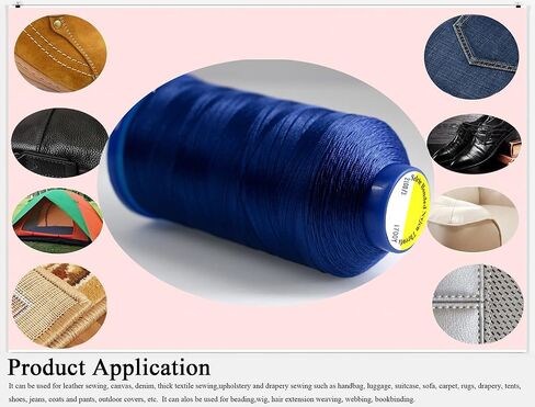 Selric [1700Yards / 26 Colors Available] Tex 70 Bonded Nylon Thread for Leather Sewing 210D/3 T70#69 Heavy Duty Upholstery Thread for Leather and Other Heavy Fabric （Black） in Kuwait