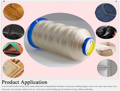 Selric [1700Yards / 26 Colors Available] Tex 70 Bonded Nylon Thread for Leather Sewing 210D/3 T70#69 Heavy Duty Upholstery Thread for Leather and Other Heavy Fabric （Black） in Kuwait