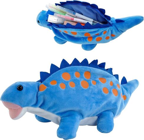 BB FUN HOUSE Pencil Case for Kids, 3D Plush Animal Dog Dinosaur Pencil Pouch Soft Stationery Storage Pen Bag for Girls and Boys School Supplies in Kuwait