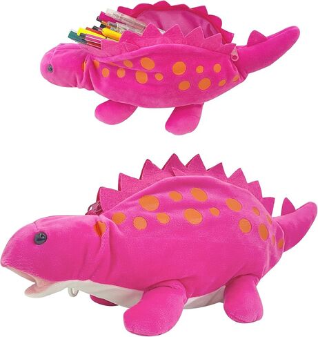 BB FUN HOUSE Pencil Case for Kids, 3D Plush Animal Dog Dinosaur Pencil Pouch Soft Stationery Storage Pen Bag for Girls and Boys School Supplies in Kuwait
