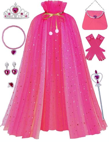 Princess Dress up Clothes for Little Girl, 10Pcs Princess Cape with Crown, Cosplay Christmas Halloween Birthday Gift in Saudi Arabia