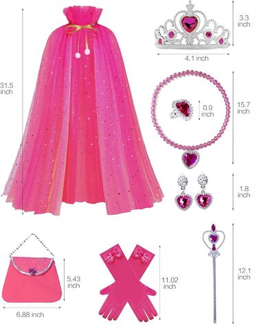 Princess Dress up Clothes for Little Girl, 10Pcs Princess Cape with Crown, Cosplay Christmas Halloween Birthday Gift in Saudi Arabia