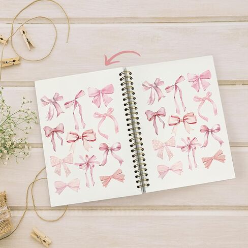 Coquette Pink Bow Notebook Journal ، Preppy Notebook ، دفتر ملاحظات جمالي وردي ، دفتر جيرلي ، دفتر ملاحظات وردي ، مستلزمات مكتبية وردية ، دفتر ملاحظات حلزوني 5.5x8.3 بوصة in Kuwait