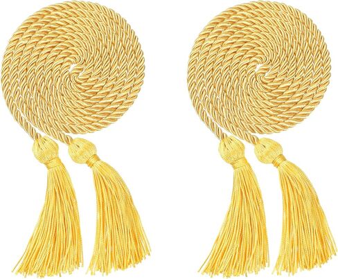 2pcs/ 6pcs التخرج من الحبال الشرف الصلبة المضفر مع شرابة لدكتور البكالوريوس الرئيسي في المدرسة الثانوية 68 بوصة (6 ، الذهب العتيقة H24) in Kuwait