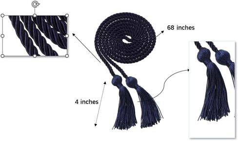 2pcs/ 6pcs التخرج من الحبال الشرف الصلبة المضفر مع شرابة لدكتور البكالوريوس الرئيسي في المدرسة الثانوية 68 بوصة (6 ، الذهب العتيقة H24) in Kuwait
