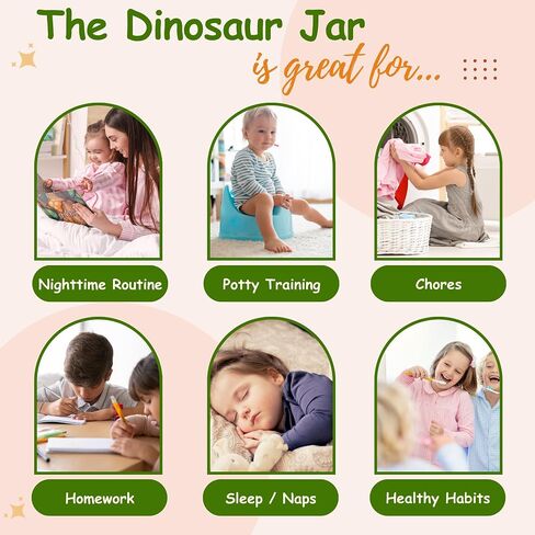 Dinosaur Reward Jar for Kids, Potty Training Chart Toddler Boys/Girls, Reward Chart for Kids, Magnetic Reward Jars Classroom, Chores Chart for Kids, Behavior Chart at Home Incentive Chart in Saudi Arabia