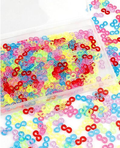 مقاطع S ، موصلات سوار ، مقاطع 500 PCS S لأساور النطاق المطاطي ، خطاف ناعم قوس قزح ، مقاطع مطاطية صغيرة ، مقاطع سوار من شريط المطاط ، سحر قوس قزح ، أدوات قوس قزح ، مجموعة صنع سوار ، محبب in Kuwait