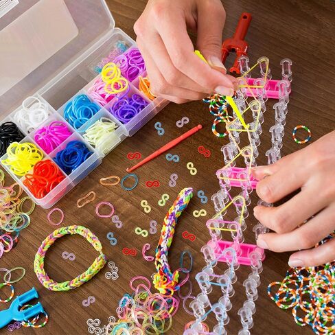 مقاطع S ، موصلات سوار ، مقاطع 500 PCS S لأساور النطاق المطاطي ، خطاف ناعم قوس قزح ، مقاطع مطاطية صغيرة ، مقاطع سوار من شريط المطاط ، سحر قوس قزح ، أدوات قوس قزح ، مجموعة صنع سوار ، محبب in Kuwait