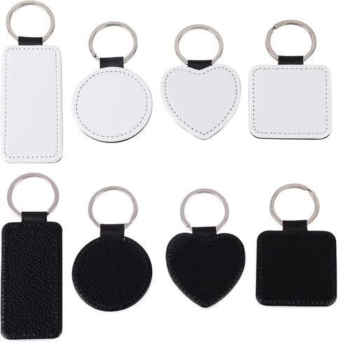 Framendino, Sublimation Blanks Leather Keychain Heat Transfer Key Rings Heart Round Square Rectangle Key Chains for DIY in Saudi Arabia
