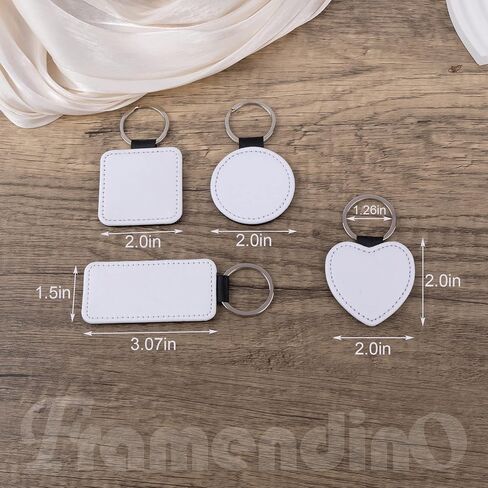 Framendino, Sublimation Blanks Leather Keychain Heat Transfer Key Rings Heart Round Square Rectangle Key Chains for DIY in Saudi Arabia