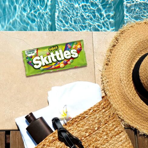 Skittles Sours St Patricks Day Rainbow ملفوفة بشكل فردي حزم حلوى Chewy بالحجم الكامل ، و 24 CT Box Box in Saudi Arabia