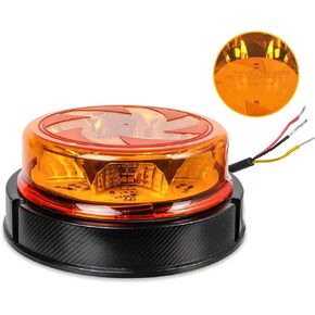 1Pcs Led Beacon Light Yellow Strobe Lights for Trucks 12V 24V Orange Beacon Light Rotating Beacon with 6 Modes for Car Truck UTV SUV Tractor Forklift Golf Cart Trailer