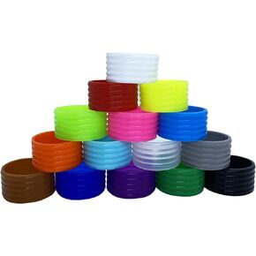 通用 Tennis Racket/Pickleball Paddle Silicone Ring/Tennis Racket Grip Bands 13 pcs - Hold Overgrip in Place - for Squash Racket, Racquetball, Pickleball Paddle, Baseball Bat Handle