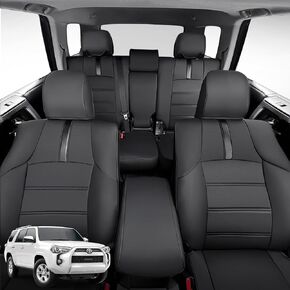 CarQiWireless for Toyota 4runner Seat Covers 2011-2024,Full Set Leather Waterproof Seat Covers Custom fit for Toyota 4runner Accessories 2024 2023 2022 2021 2020 2019-2011 (2-Row-Model,5 Seats Only)