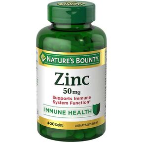 Nature's Bounty Zinc 50 mg, 400 Caplets- 50mg High Potency Zinc, Vegetarian Friendly, nalkotSumplimentsGuide