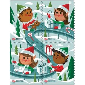 طوابع بريدية لـ Holiday Elves Forever (كتيب واحد، 20 طابعًا)